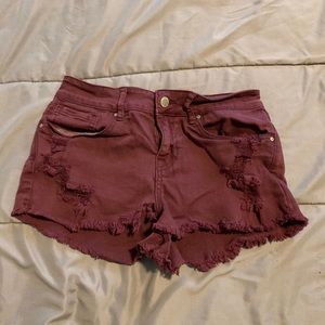 Maroon Jean Shorts from Pacsun